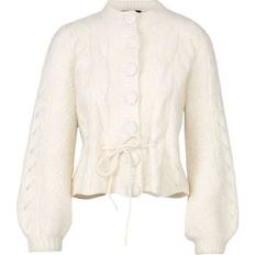 Dame - Hvite Cardigans Sophia Chunky Cardigan White