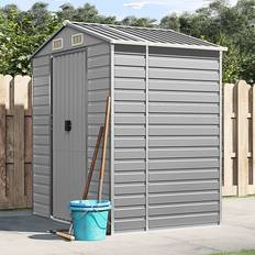 VidaXL Opbevaring & Udhuse vidaXL Haveskur 191x130x198 cm Galvaniseret Stål Lysegrå (Areal )