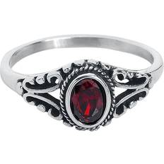 L Ringen Etnox Gothic Ring - Ruby/Zilverkleurig