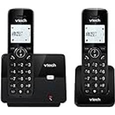 Vtech CS2001 schnurloses Telefon mit 2 Mobilteilen, ECO Modus, Festnetztelefon, schwarz, Anrufsperre, Freisprechfunktion, große Tasten, Zwei Zeilen Display