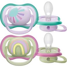 Philips Avent 2er-Pack Schnuller ultra air, 0-6M pink gelb