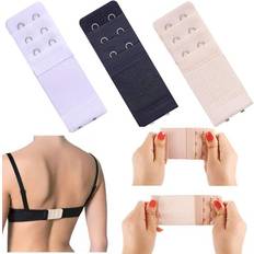 Northix 3er Set BH Verlängerung 2 Haken Verschluss - Schwarz Weiß/Beige