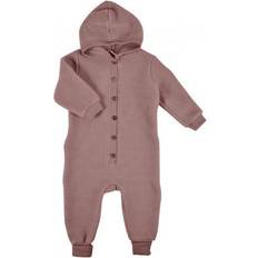 Mikk-Line 86 Jumpsuits Mikk-Line Wool Baby Suit With Hood - Pink