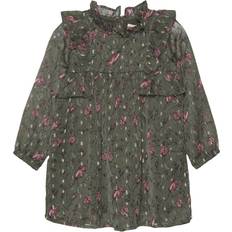 12-18M Kjoler Creamie Kjole - Flower Dot Olive Natt