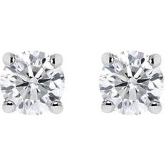 Mujer - Oro Blanco Pendientes 18ct White Gold 0.40ct Diamond Solitaire Brilliant Cut Stud Earrings