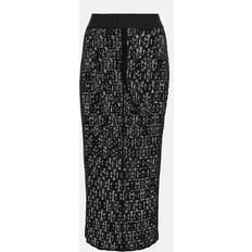 Polyamid Kjolar Dolce & Gabbana Monogram Jacquard Tulle Pencil Skirt