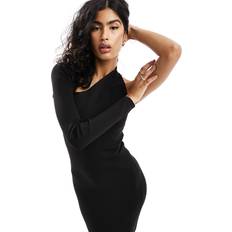 Mango Kjoler Mango cut out knitted maxi dress in blackXS