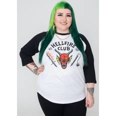 Oberteile Stranger Things Hellfire Club Crest Longsleeve Weiß