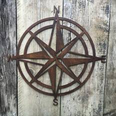 RW Norfolk Rusty COMPASS Sign Garden Decoration rustic