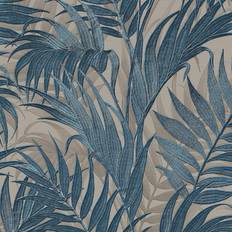 Wallpapers Design ID Luxurious Grace Palm Grey/teal Wallpaper