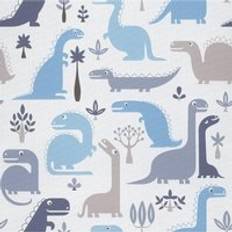 Wallpapers Grandeco Dinosaur Nursery Textured Wallpaper Blue