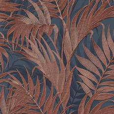 Wallpapers Design ID Luxurious Grace Palm Navy/copper Wallpaper