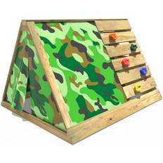 Rebo Camo Mini Wooden Climbing Pyramid Adventure Playset and Den