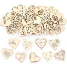 Crafts sale Baker Ross Heart Mini Wooden Shapes Pack of 108, Valentine Craft Supplies for Kids FC401