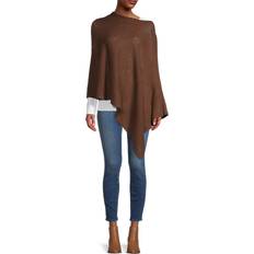 Brown - Women Capes & Ponchos Portolano Women's Cowlneck Cashmere Poncho Brown