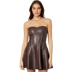 Polyuretaani Mekot Norma Kamali Strapless Grace Mini Dress - Chocolate/Brown