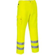 EN ISO 20471 Work Pants Portwest E046 Hi-Vis Combat Trousers-Yellow Tall-XL