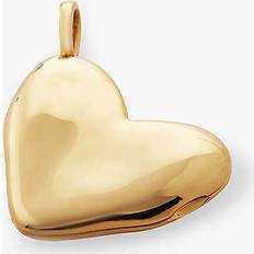 Charms & Pendants Monica Vinader Heart Pebble Locket Pendant, Gold