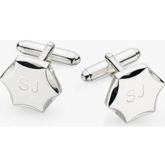 Rhodium Cufflinks Kit Heath Personalised Sterling Silver Hexagonal Cufflinks, Silver