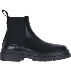 Versace Støvler Versace Teen Black Leather Chelsea Boots Black