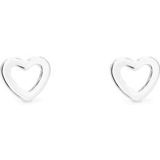 Children Earrings John Greed Signature Children's Silver Open Heart Stud Earrings
