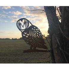 RW Norfolk Rusty Metal BARN OWL Garden sign Ornament