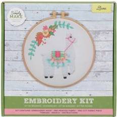 Yarn & Needlework Supplies Simply Make Embroidery Kit Llama