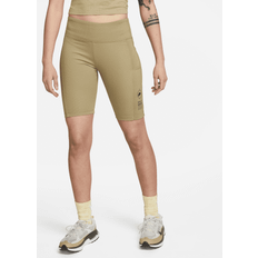 Nike Sportswear-cykelshorts rib med mellemhøj talje til kvinder brun EU 32-34