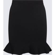 JW Anderson Ruffled ribbed-knit miniskirt black