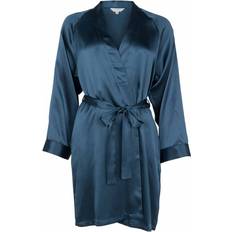 Silke/Siden Morgonrockar & Badrockar Lady Avenue Pure Silk Kimono - Dark Petrol