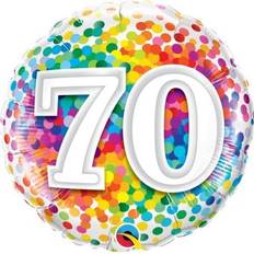 Anniversary Latex Balloons Qualatex Loftus International Q4-9556 18 in. 70 Rainbow Confetti Balloon