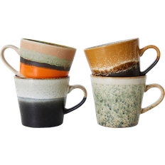 HKliving Tasses HKliving Handbemalte Keramik-Tassen 70's 300 ml, Verve (Set de 4) Tasse