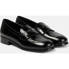 Prada Low Shoes Prada Black Brushed Leather Loafer