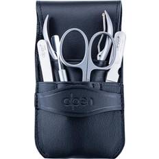 Alpen 6874 Leder-Maniküre-Set 5-teilig, Schere, Schneider, Pinzette, Feile, Bügel