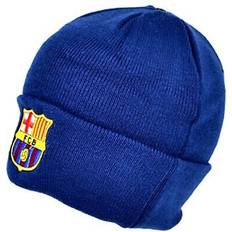 FC Barcelona Official Knitted Winter Football Crest Beanie Hat Navy One