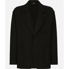 Herr Kavajer Dolce & Gabbana Frayed cotton-blend blazer black