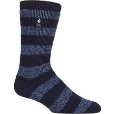 Heat Holders Mens Original Palermo Chunky Stripe Socks Navy & Denim