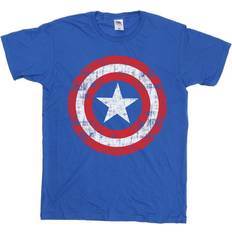 Marvel Avengers Captain America Scratched Shield T-Shirt Blue