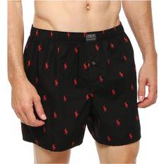 Briefs - Polo Men's Underwear Polo Ralph Lauren Player Woven Boxer, XL, Black/Red