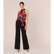 Adrianna Papell Jumpsuits & Overalls Adrianna Papell Women's Floral-Print Halter Jumpsuit Black Multi Black Multi