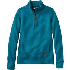 Turquoise - Women Sweaters L.L.Bean Women's L.L.Bean Quilted Pullover 1/4 Zip Pullover Deep Turquoise