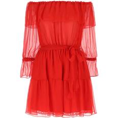 Gucci Dresses Gucci Red Chiffon Mini Dress Red