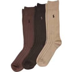 Polo Socks Polo Ralph Lauren Men's 3-Pk. Super-Soft Ribbed Dress Socks Brown Assorted Brown Assorted