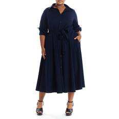 Straight - Women Dresses Women's Poplin Shirtdress Navy Navy