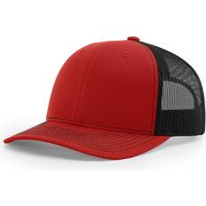 Women Caps Richardson Richardson Adjustable Snapback Trucker Cap 112 Red/ Black OSFM