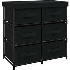 Noir Commodes vidaXL 6 Drawers Commode 55x55cm