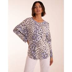 Leopard Jumpers Blue Vanilla Coloured Leopard Jumper