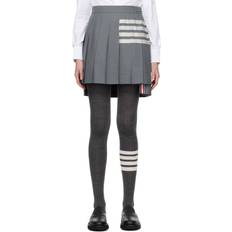 Damen - Wolle Röcke Thom Browne 4-Bar pleated mini skirt med_grey