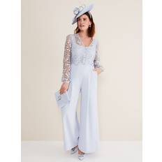 Phase Eight Mariposa Lace Jumpsuit, Cornflower