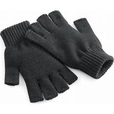 Men - Polypropylene Accessories Beechfield Unisex Plain Basic Fingerless Winter Gloves Blue/Black